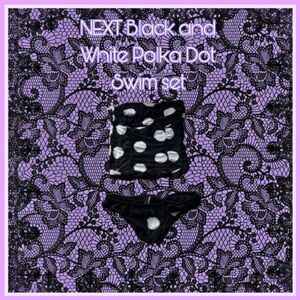 NEXT Black & White Polka Dot Y2K Swim Set